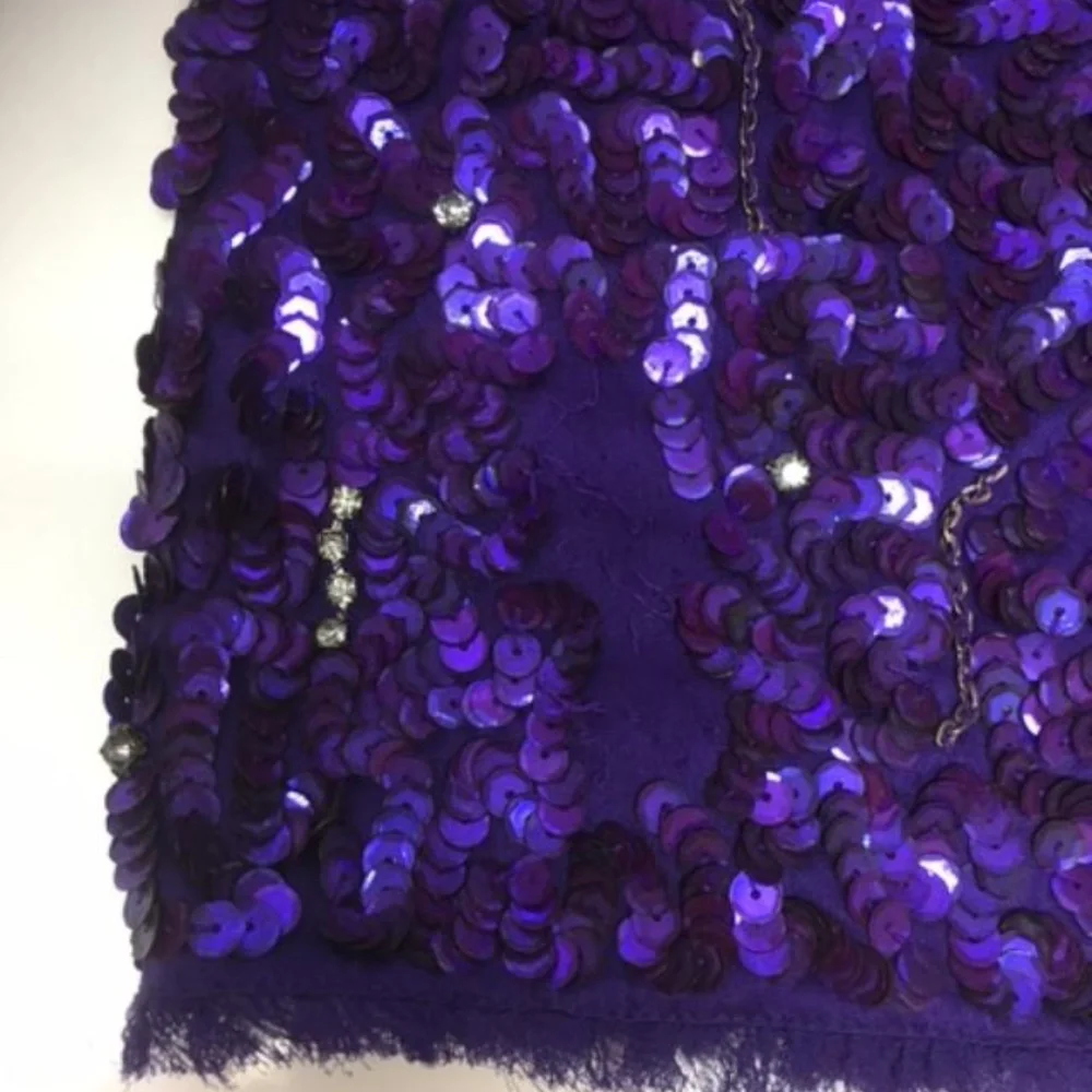 Alice + Olivia Purple Sequin Silk Mini Skirt - Picture 10 of 10